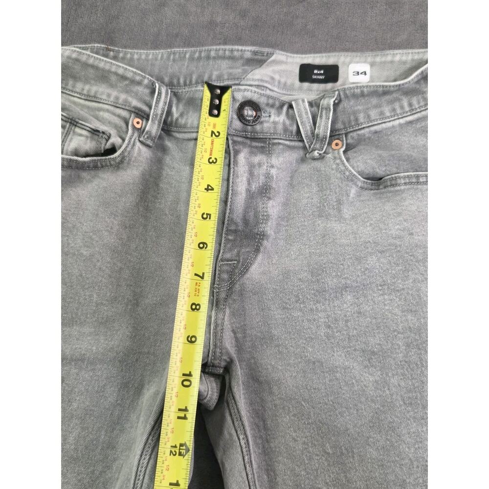 Volcom 2X4 Skinny Denim Jeans Mens Size 34 Gray Stretch Skate Street Wear C38-19 - Picture 5 of 11